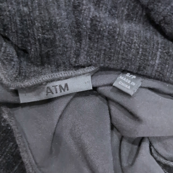 ATM ANTHONY THOMAS MELILLO Mock Neck Drappy Velvet Dress in Black Small - Picture 5 of 6